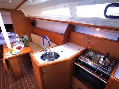 Galley of Paola, a Jeanneau Sun Odyssey 33i sailboat at Novi Vinodolski, Croatia