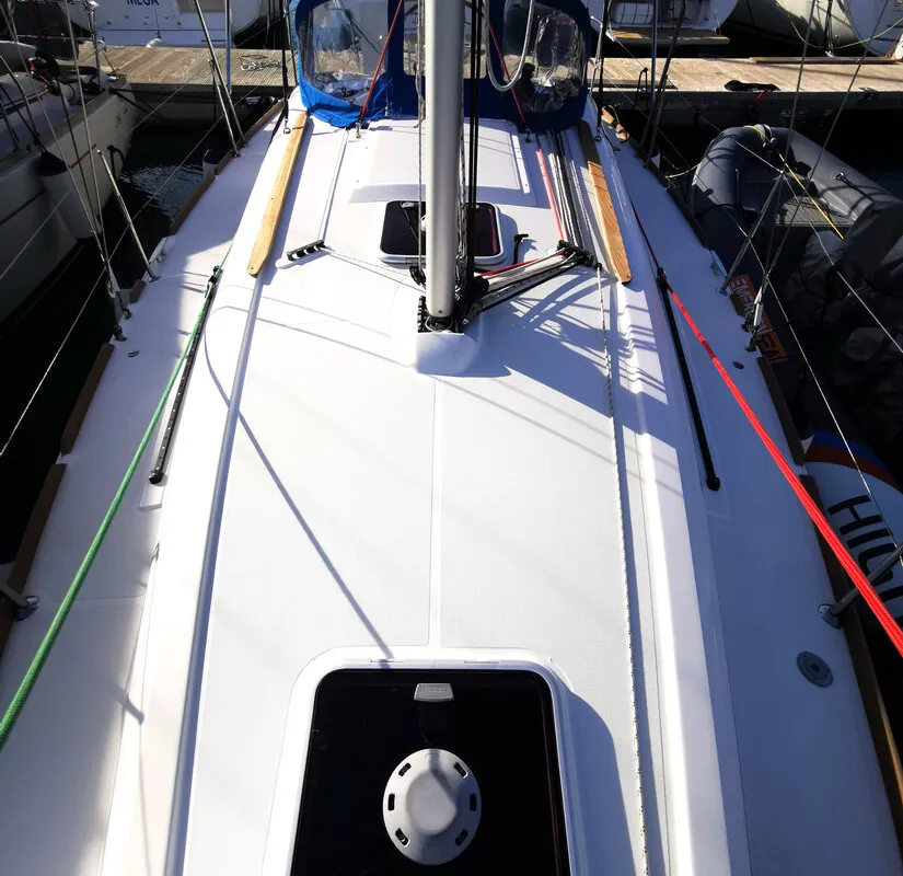 Deck of Paola, a Jeanneau Sun Odyssey 33i sailboat at Novi Vinodolski, Croatia