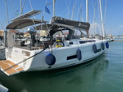 Maco Polo, a Dufour 470 sailboat at Municipal Unit of Lefkada, Greece