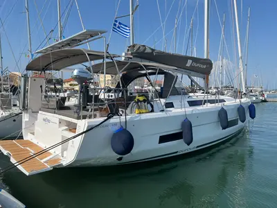 Maco Polo, a Dufour 470 sailboat at Municipal Unit of Lefkada, Greece