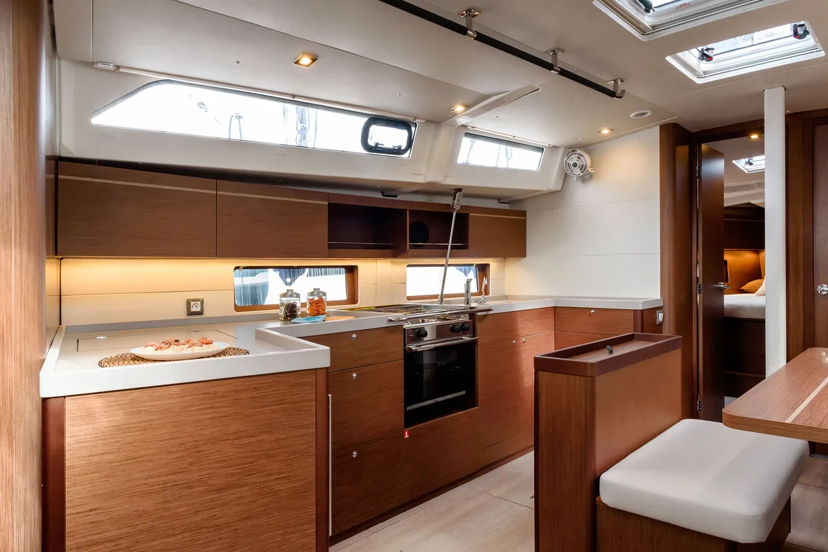 Galley of Circe - Water maker, Solar Panel, a Beneteau Oceanis 46.1 sailboat at Cannigione, Italy