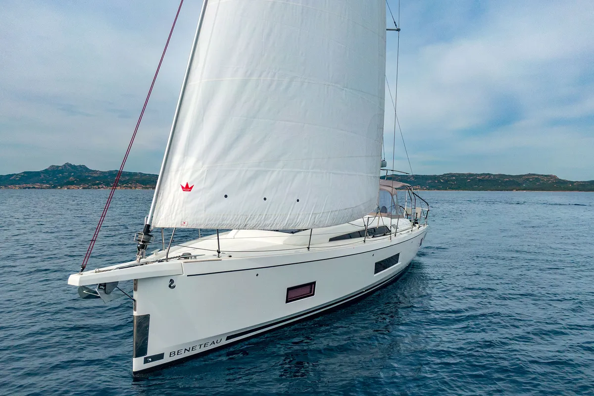 Exterior view of Circe - Water maker, Solar Panel, a Beneteau Oceanis 46.1 sailboat at Cannigione, Italy
