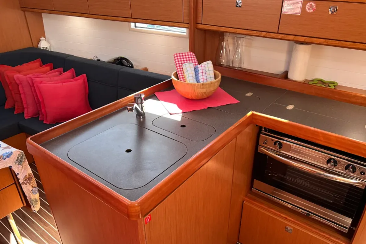 Galley of Mia, a Bavaria Cruiser 37 sailboat at Split, Croatia