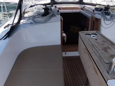 Deck of Mia, a Bavaria Cruiser 37 sailboat at Split, Croatia