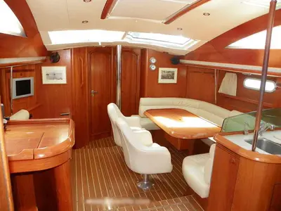 Salon of Idrea, a Jeanneau Sun Odyssey 49 DS sailboat at Lavreotiki Municipal Unit, Greece