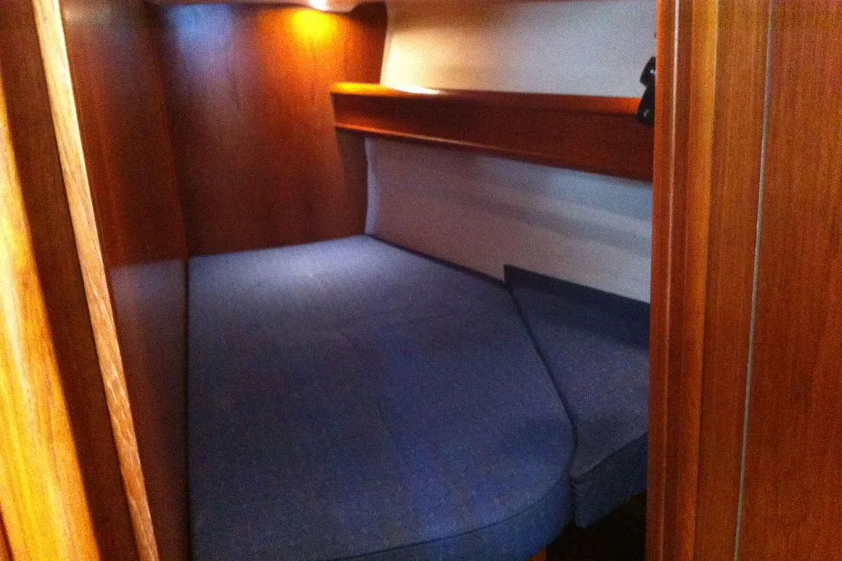 Cabin on Idrea, a Jeanneau Sun Odyssey 49 DS sailboat at Lavreotiki Municipal Unit, Greece