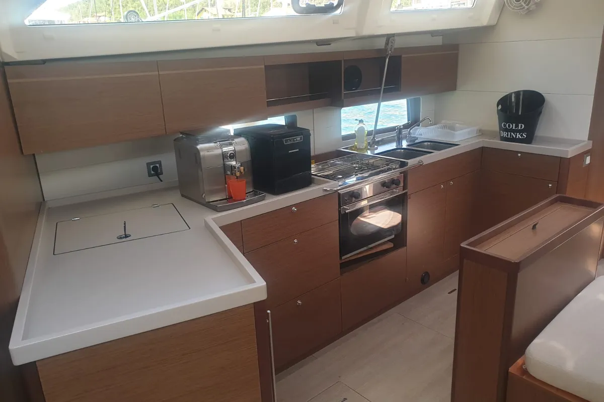 Galley of Raluca, a Beneteau Oceanis 46.1 sailboat at Skradin, Croatia