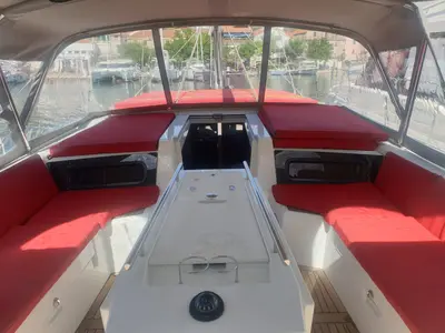 Cockpit of Raluca, a Beneteau Oceanis 46.1 sailboat at Skradin, Croatia
