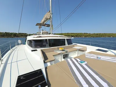 Galley of Sylvester, a Bali 4.5 catamaran at Grad Šibenik, Croatia