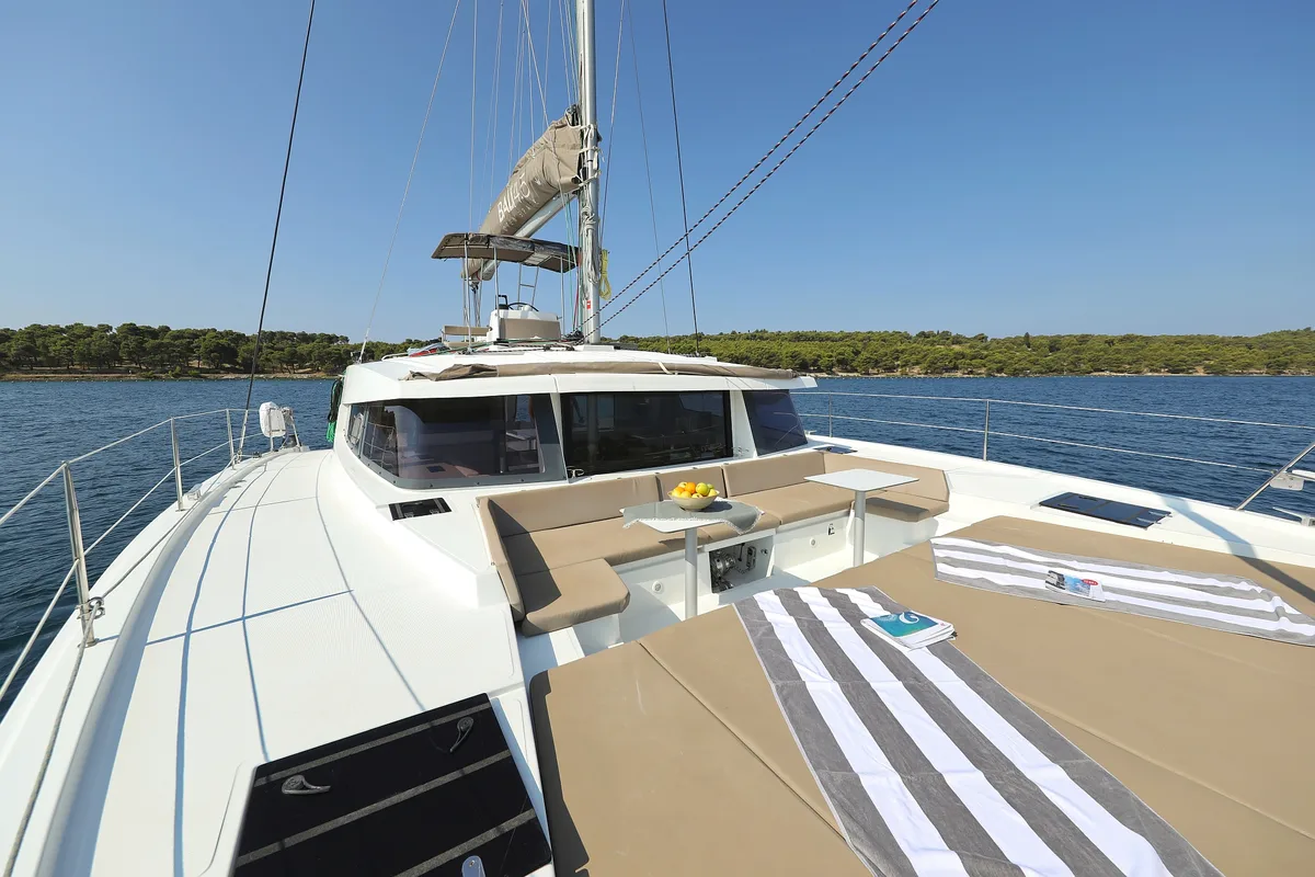 Galley of Sylvester, a Bali 4.5 catamaran at Grad Šibenik, Croatia