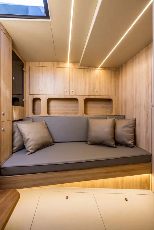 Salon of Gariful 2, a Colnago 45 motor yacht at Split, Croatia