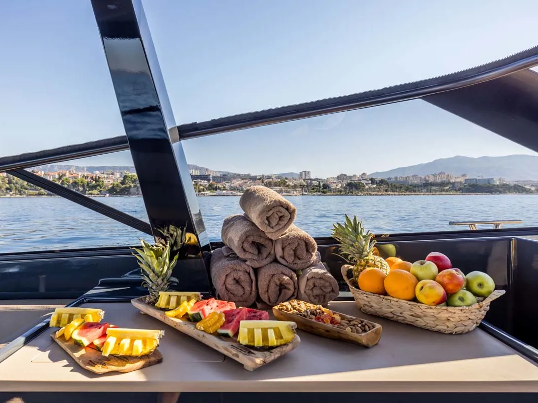 Exterior view of Gariful 2, a Colnago 45 motor yacht at Split, Croatia