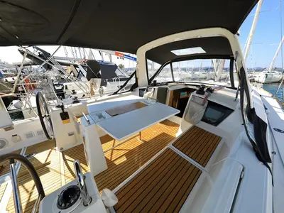 Reya, a Beneteau Oceanis 38.1 sailboat at Grad Biograd na Moru, Croatia