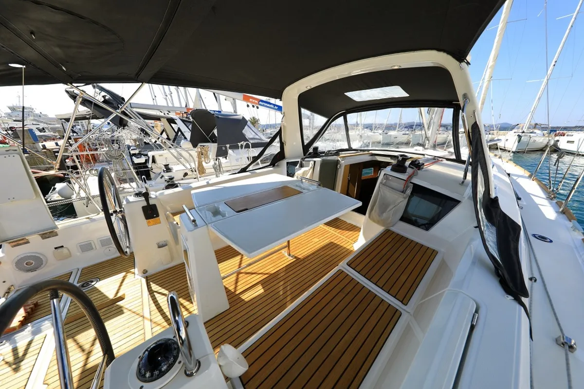 Reya, a Beneteau Oceanis 38.1 sailboat at Grad Biograd na Moru, Croatia