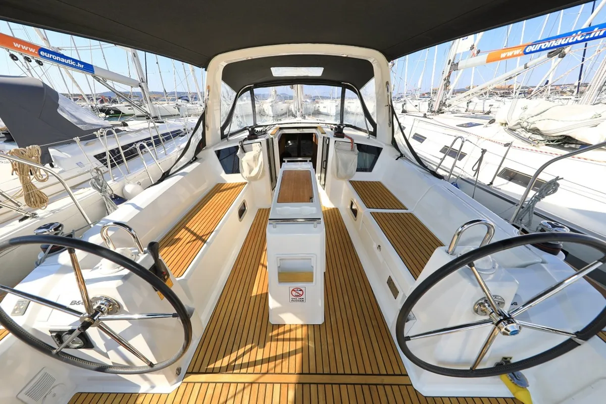 Reya, a Beneteau Oceanis 38.1 sailboat at Grad Biograd na Moru, Croatia