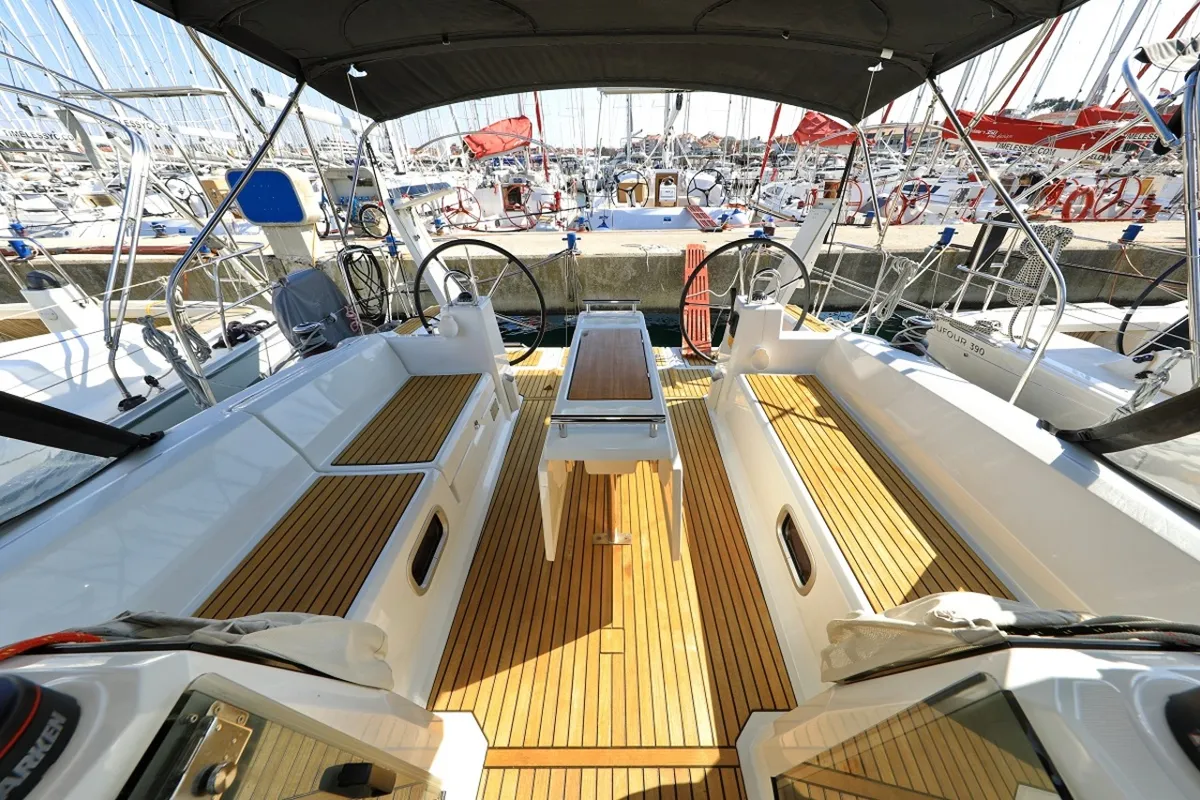 Reya, a Beneteau Oceanis 38.1 sailboat at Grad Biograd na Moru, Croatia