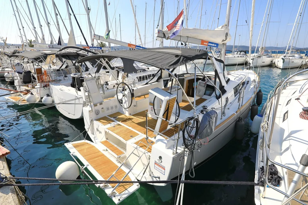 Reya, a Beneteau Oceanis 38.1 sailboat at Grad Biograd na Moru, Croatia