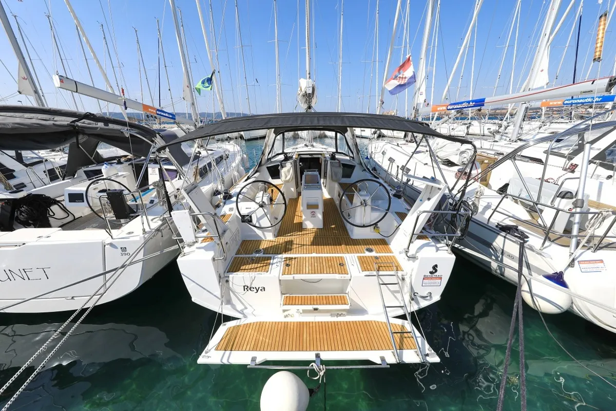 Reya, a Beneteau Oceanis 38.1 sailboat at Grad Biograd na Moru, Croatia