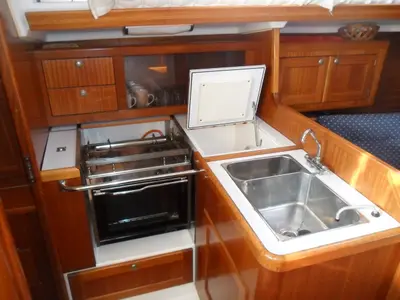 Galley of Zara, a Elan 333 sailboat at Zadar, Croatia