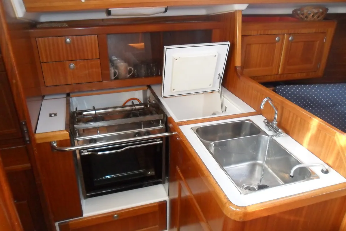 Galley of Zara, a Elan 333 sailboat at Zadar, Croatia