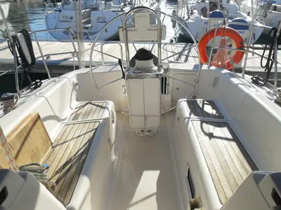 Cockpit of Zara, a Elan 333 sailboat at Zadar, Croatia