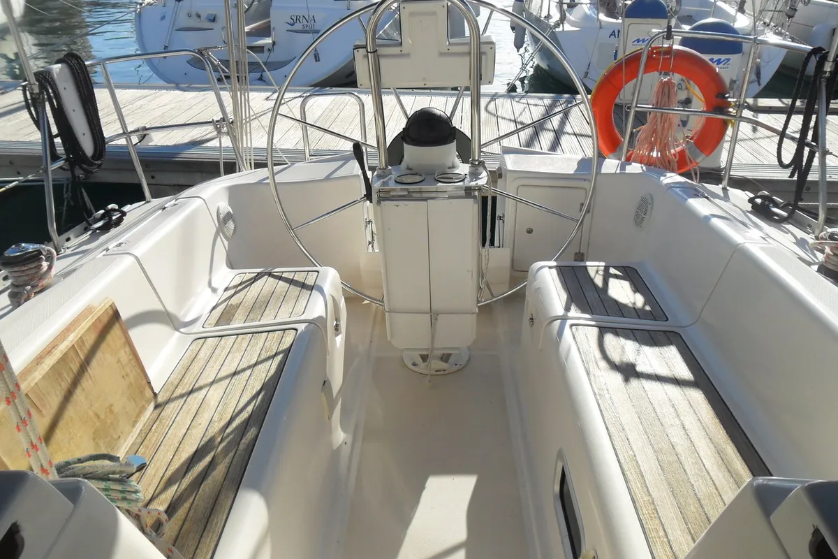 Cockpit of Zara, a Elan 333 sailboat at Zadar, Croatia