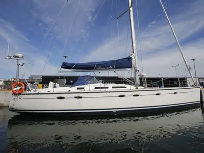 Exterior view of Aurelia, a Hanse 531 sailboat at Tallinn, Estonia