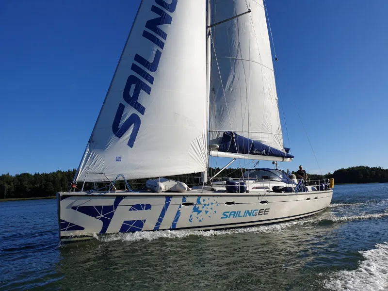 Exterior view of Aurelia, a Hanse 531 sailboat at Tallinn, Estonia