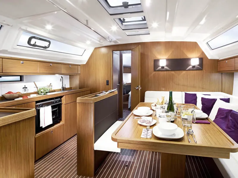 Salon of Divine, a Bavaria Cruiser 46 sailboat at Sukošan, Croatia