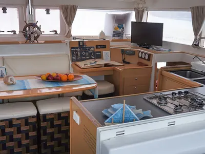Galley of Excellent, a Lagoon 400 catamaran at Sithonia, Greece