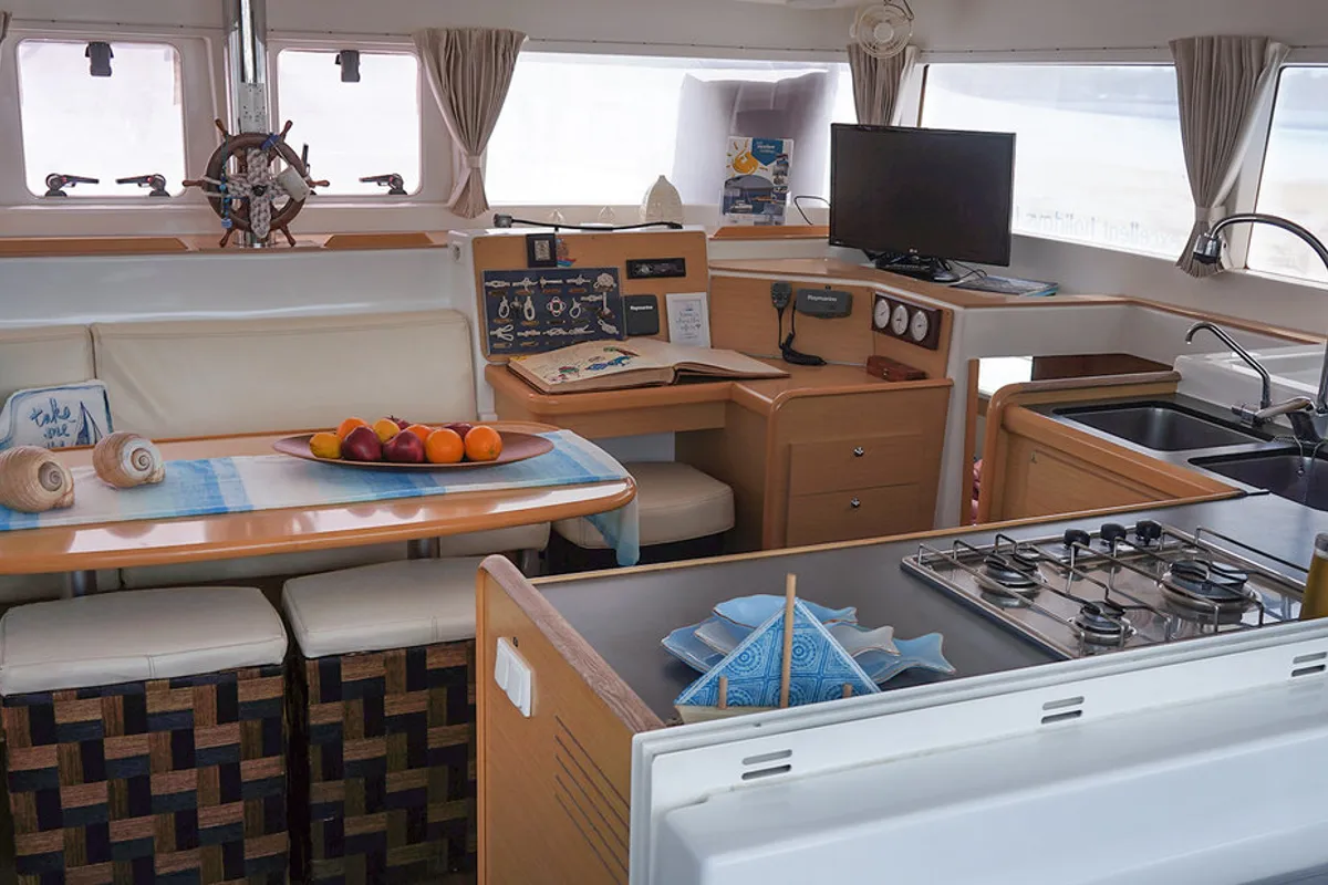 Galley of Excellent, a Lagoon 400 catamaran at Sithonia, Greece