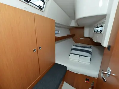 Cabin on Karlo, a Bavaria Cruiser 33 sailboat at Biograd na Moru, Croatia