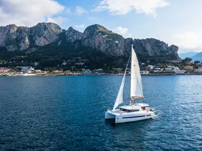 Talitha, a Bali 4.1 catamaran at Palermo, Italy