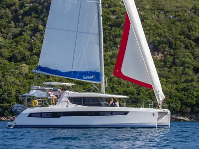 Cabin on Sunsail 454L Classic, a Leopard 45 catamaran at Municipal Unit of Lefkada, Greece