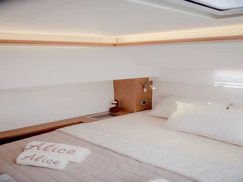Cabin on Alice, a Lagoon 46 catamaran at Athens, Greece