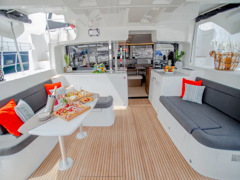 Galley of Alice, a Lagoon 46 catamaran at Athens, Greece