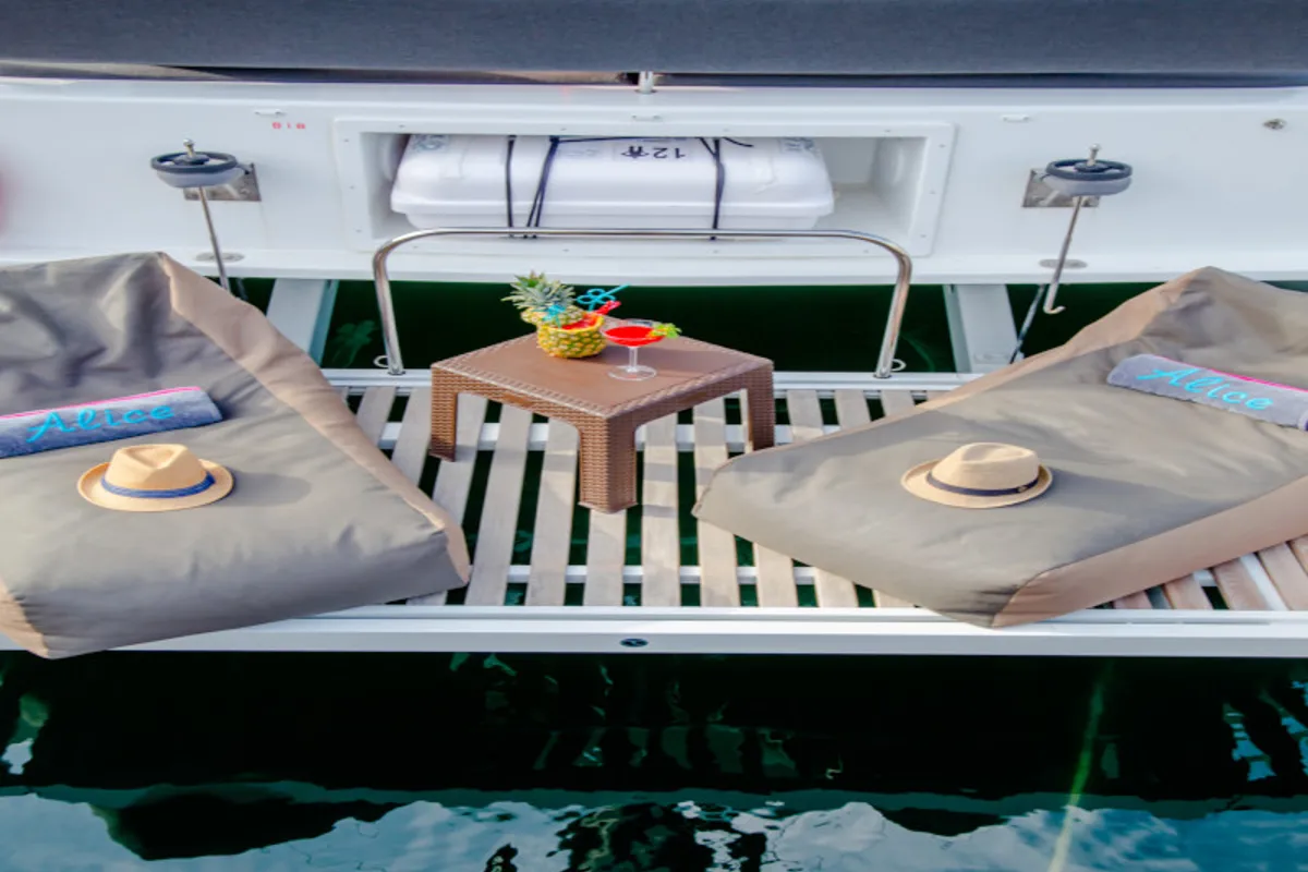 Deck of Alice, a Lagoon 46 catamaran at Athens, Greece