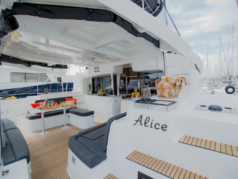 Cabin on Alice, a Lagoon 46 catamaran at Athens, Greece