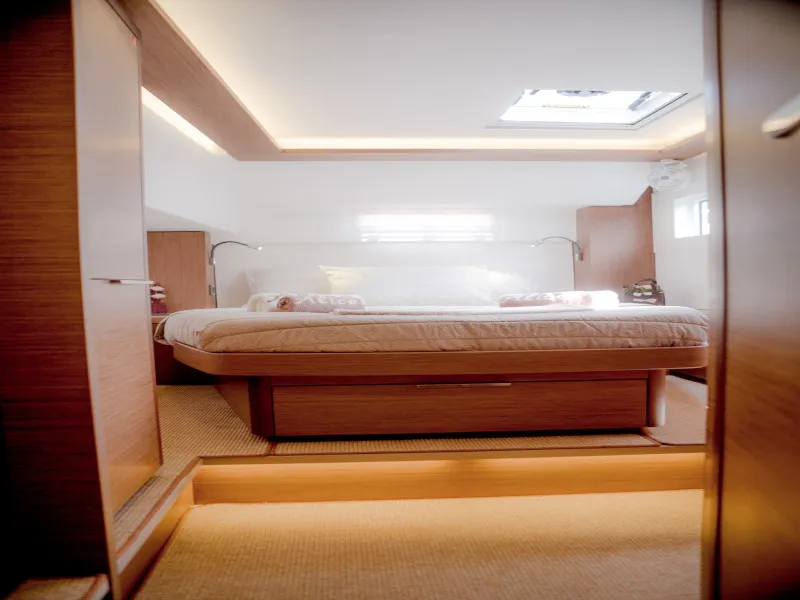 Cabin on Alice, a Lagoon 46 catamaran at Athens, Greece