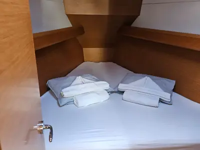 Cabin on My Pearl, a Jeanneau Sun Odyssey 389 sailboat at Skradin, Croatia