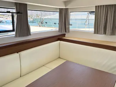 Salon of Drifter, a Lagoon 40 catamaran at Municipal Unit of Lefkada, Greece