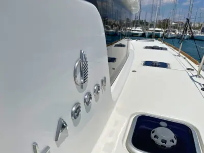 Deck of Drifter, a Lagoon 40 catamaran at Municipal Unit of Lefkada, Greece