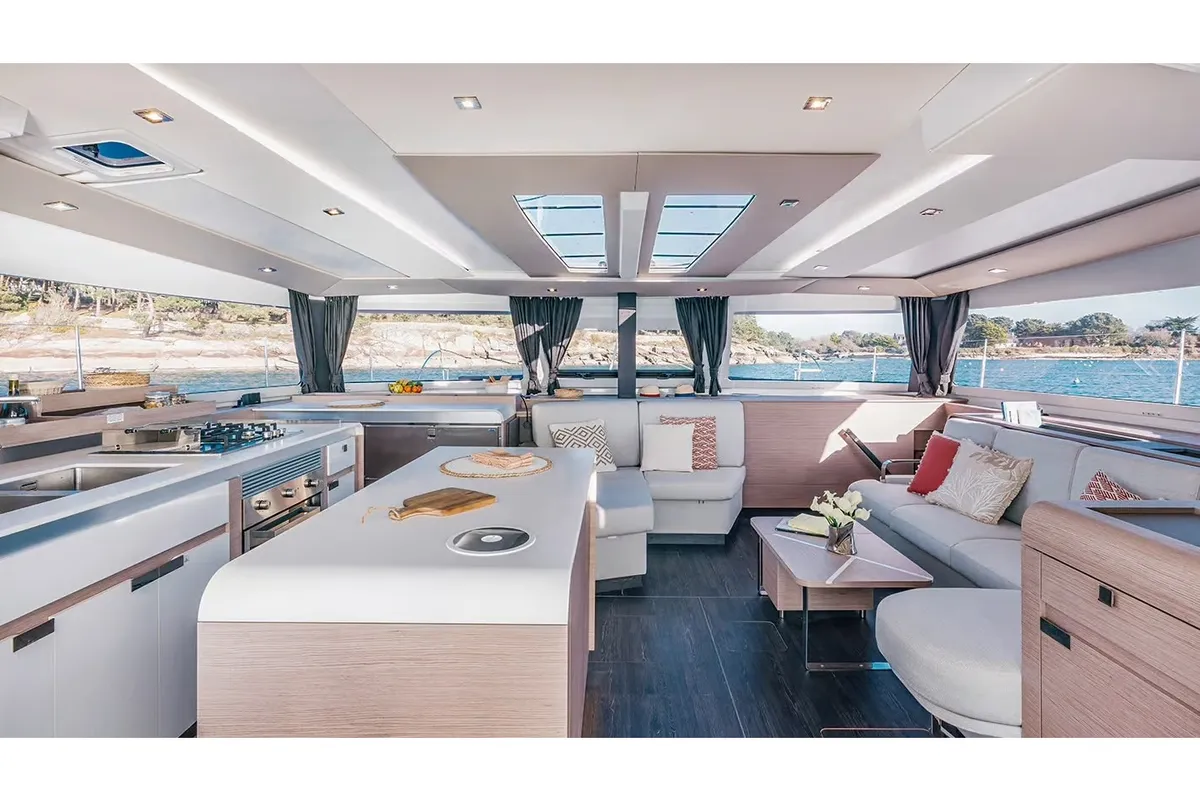 Kebisiks, a Fountaine Pajot Aura 51 catamaran at Athens, Greece