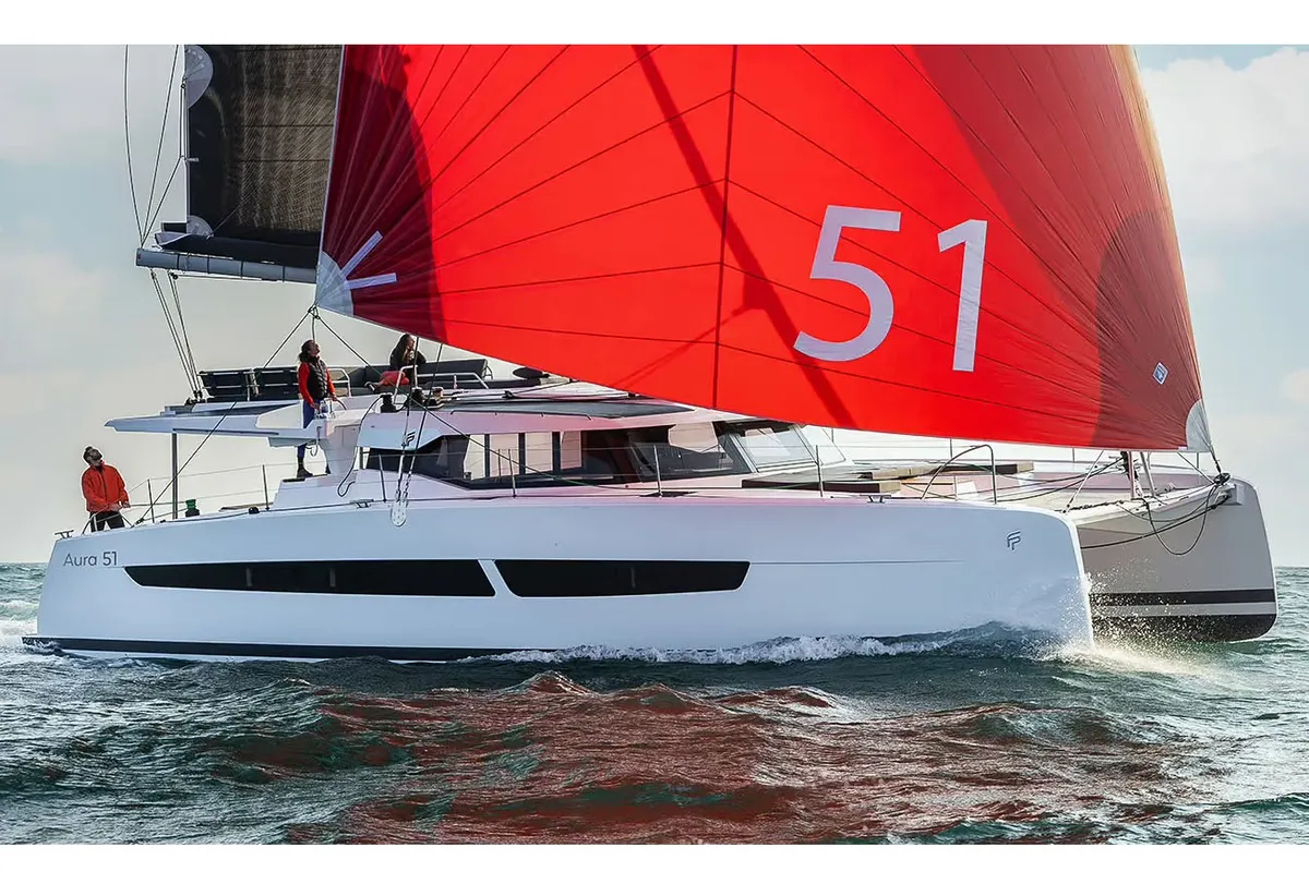 Kebisiks, a Fountaine Pajot Aura 51 catamaran at Athens, Greece