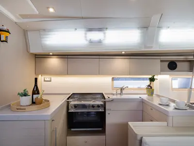 Galley of Amelie, a Beneteau Oceanis 51.1 sailboat at Kos, Greece