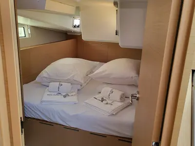 Cabin on Dioniz, a Jeanneau Sun Odyssey 490 sailboat at Grad Biograd na Moru, Croatia