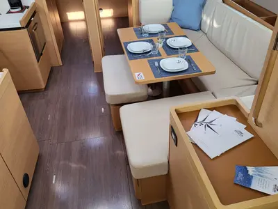 Salon of Dioniz, a Jeanneau Sun Odyssey 490 sailboat at Grad Biograd na Moru, Croatia
