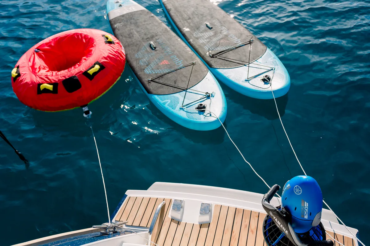 New Horizons 2, a Fountaine Pajot Saba 50 catamaran at Municipal Unit of Nea Peramos, Greece