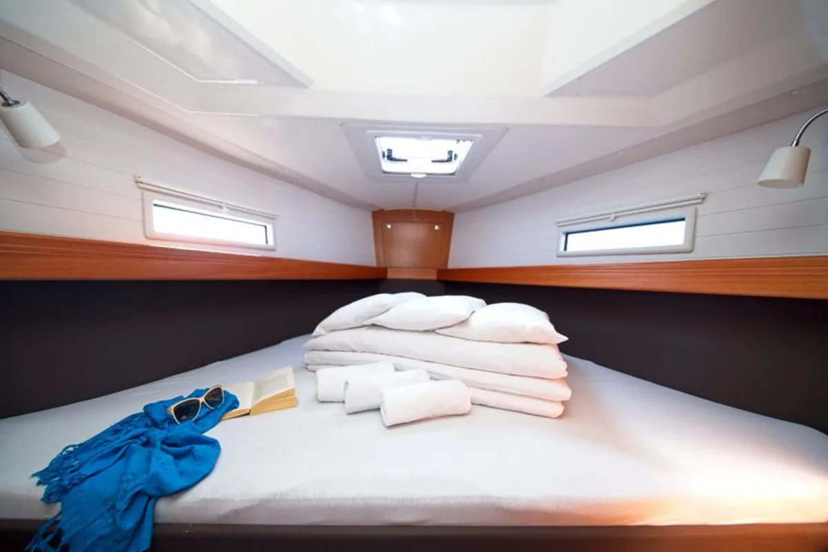 Cabin on Bavaria Cruiser 41, a sailboat at Murter, Croatia