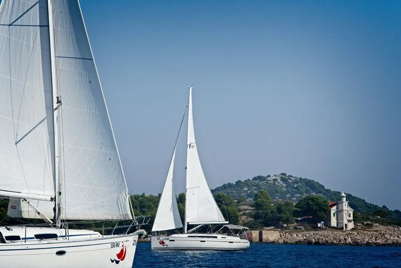 Exterior view of Bavaria Cruiser 41, a sailboat at Murter, Croatia